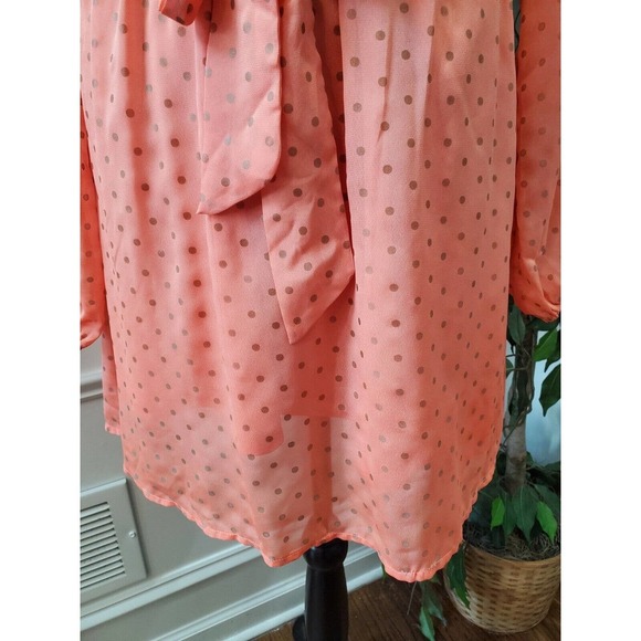 Umgee Women Orange Cotton Round Neck Long Sleeve Casual Knee Length Dress Size M - Picture 4 of 13